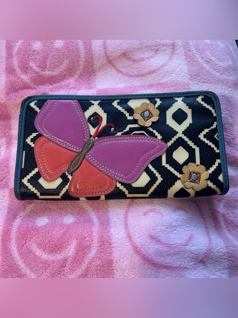 Relic Butterfly Flower Zip Around Long Wallet